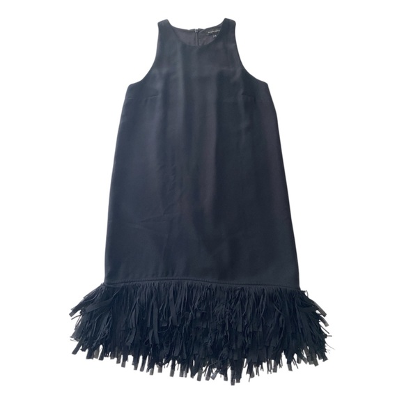 Banana Republic Women’s 4 Black Sleeveless‎ Fringe Hi-Lo Party Flapper LBD - Picture 1 of 13